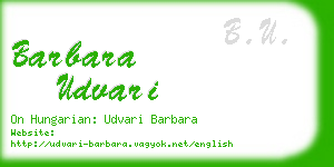 barbara udvari business card